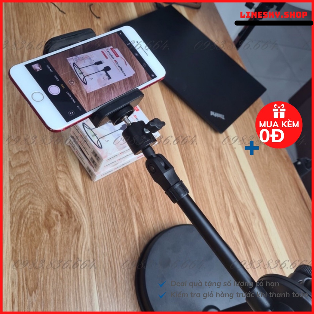 Bộ quay video review, 2 kẹp kèm giá đỡ điện thoại để bàn hàng chính hãng cao cấp