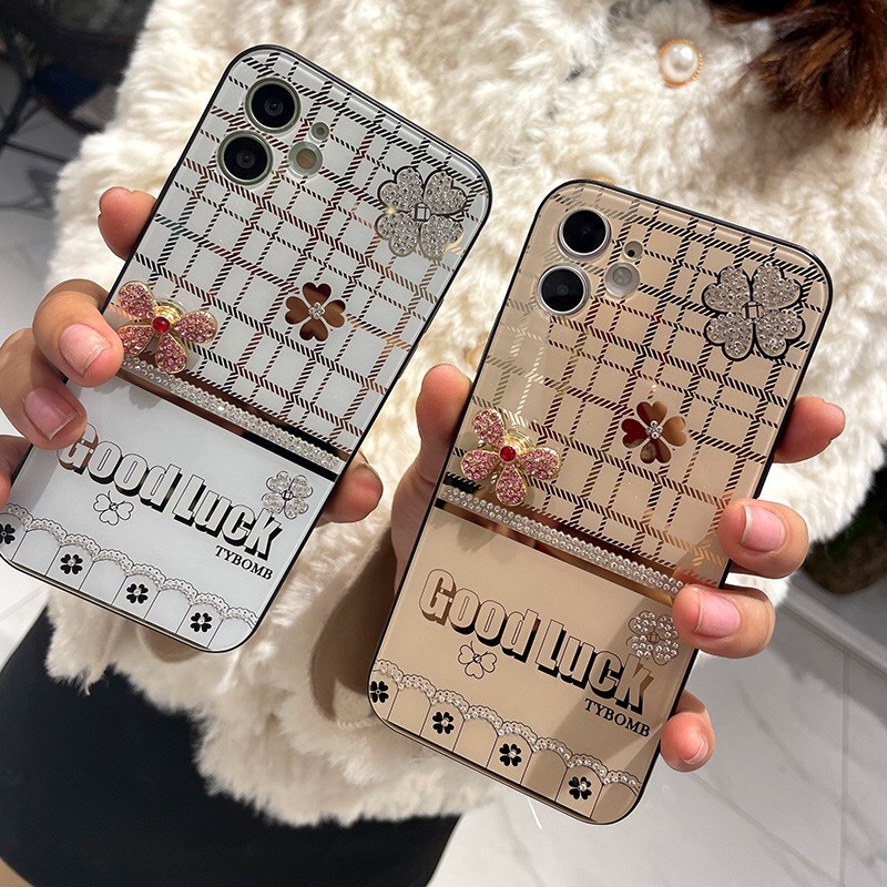 CHÍNH HÃNG  Ốp Tybomb lưng gương kính họa tiết, bướm đá xoay Cực Sang Chảnh IPhone 7 8 X XS 11 12 13 PLUS PRO MAX