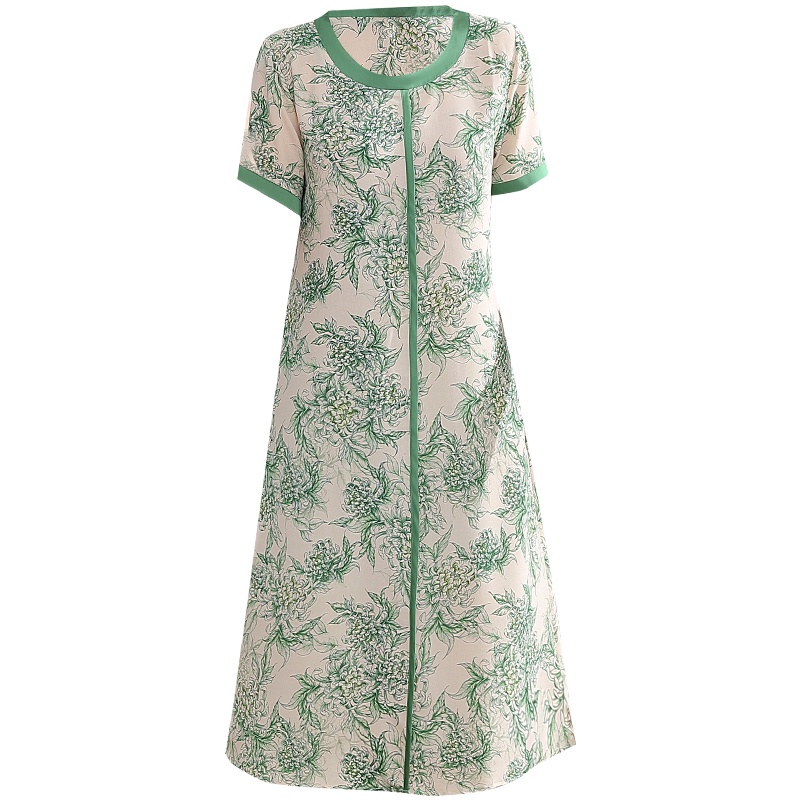 Đầm Tay Ngắn Plus Size Phong Cách Phương Tây Thời Trang Mùa Hè 2022 Cho Nữ Trung Niên