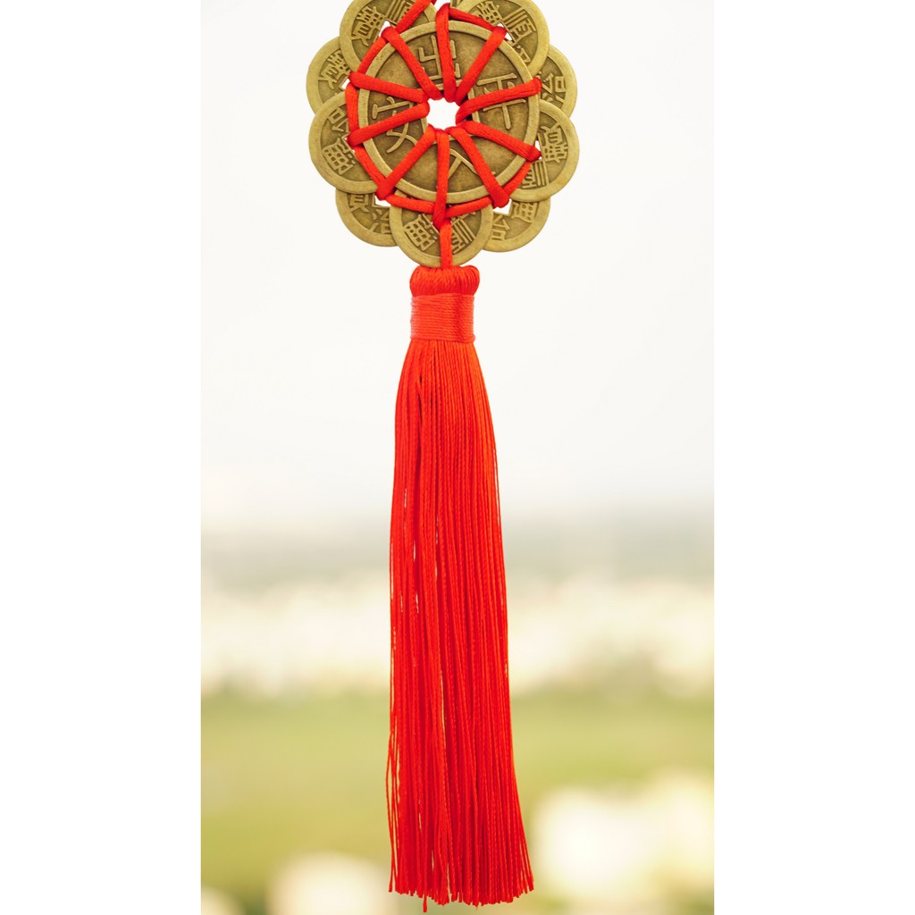 Dây xe treo phong thủy đồng tiền Mai Hoa Thập Toàn | BigBuy360 - bigbuy360.vn