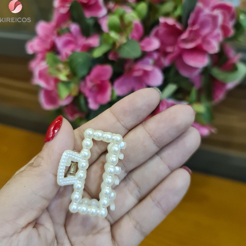 Set 2 Kẹp Tóc Gấp Tóc Ngọc Trai Nhân Tạo Size Nhí 3.3cm Siêu Kute