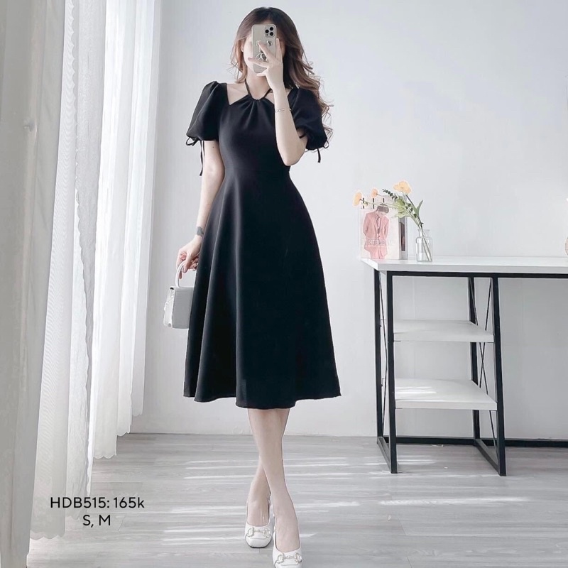 Váy Cổ Yếm 3 Màu Hottren From Tôn Dáng Thanh Lịch Trẻ Trung
