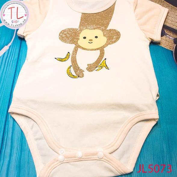 Thời trang trẻ em - Bodysuit thun ngắn cho bé hình khỉ con - Quần áo bé trai - Bộ bé trai - Quần áo bé gái - Bộ bé gái
