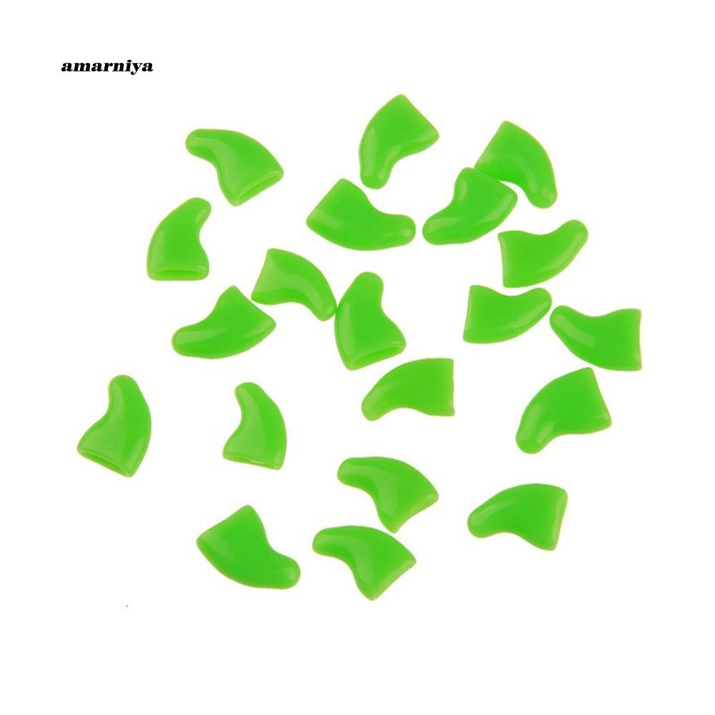 Bộ 20 móng tay giả bằng nhựa dẻo nhiều màu sắc kèm keo dán dành cho mèo cưng