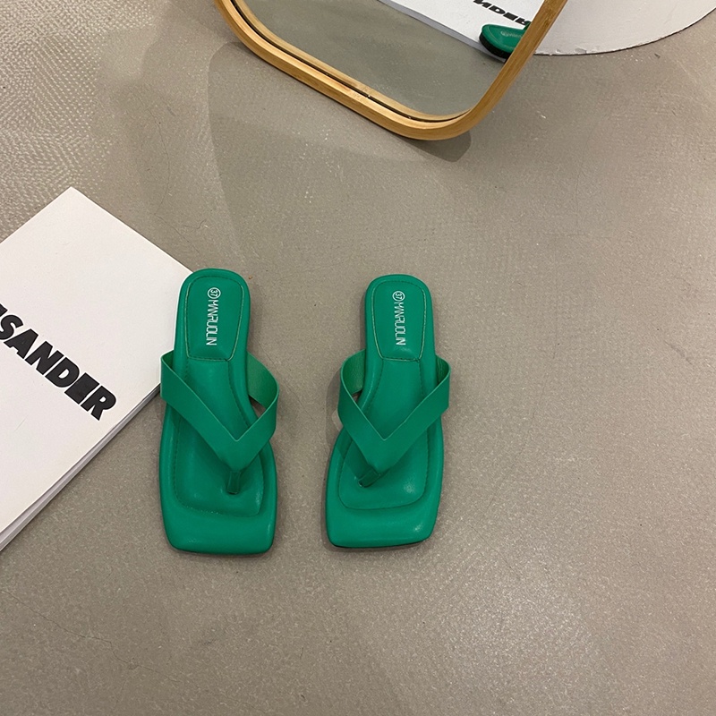 Dép xỏ ngón IELGY mũi vuông phong cách Hàn Quốc thời trang cho nữ