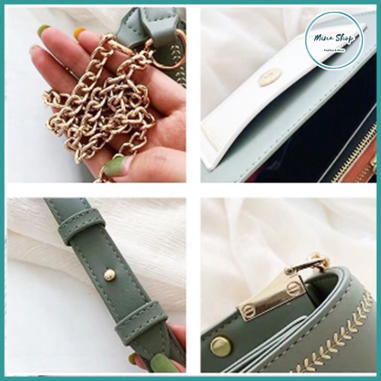 Túi đeo chéo nữ khóa vuông, túi xách nhiều ngăn tiện lợi, kiểu dáng thời trang, dễ phối đồ | BigBuy360 - bigbuy360.vn