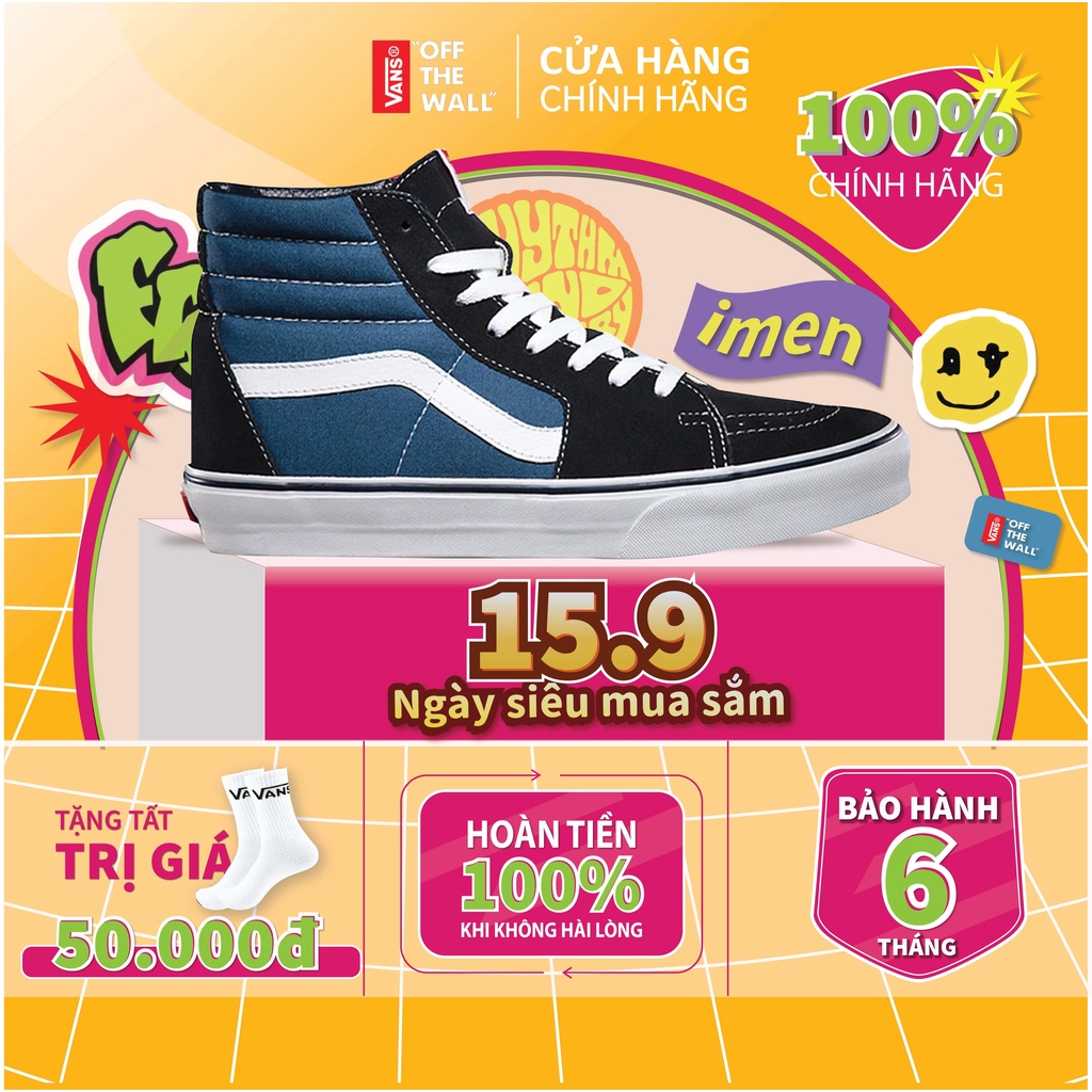 Giày vans sk8 chính hãng cho nam nữ, sk8 navy full box