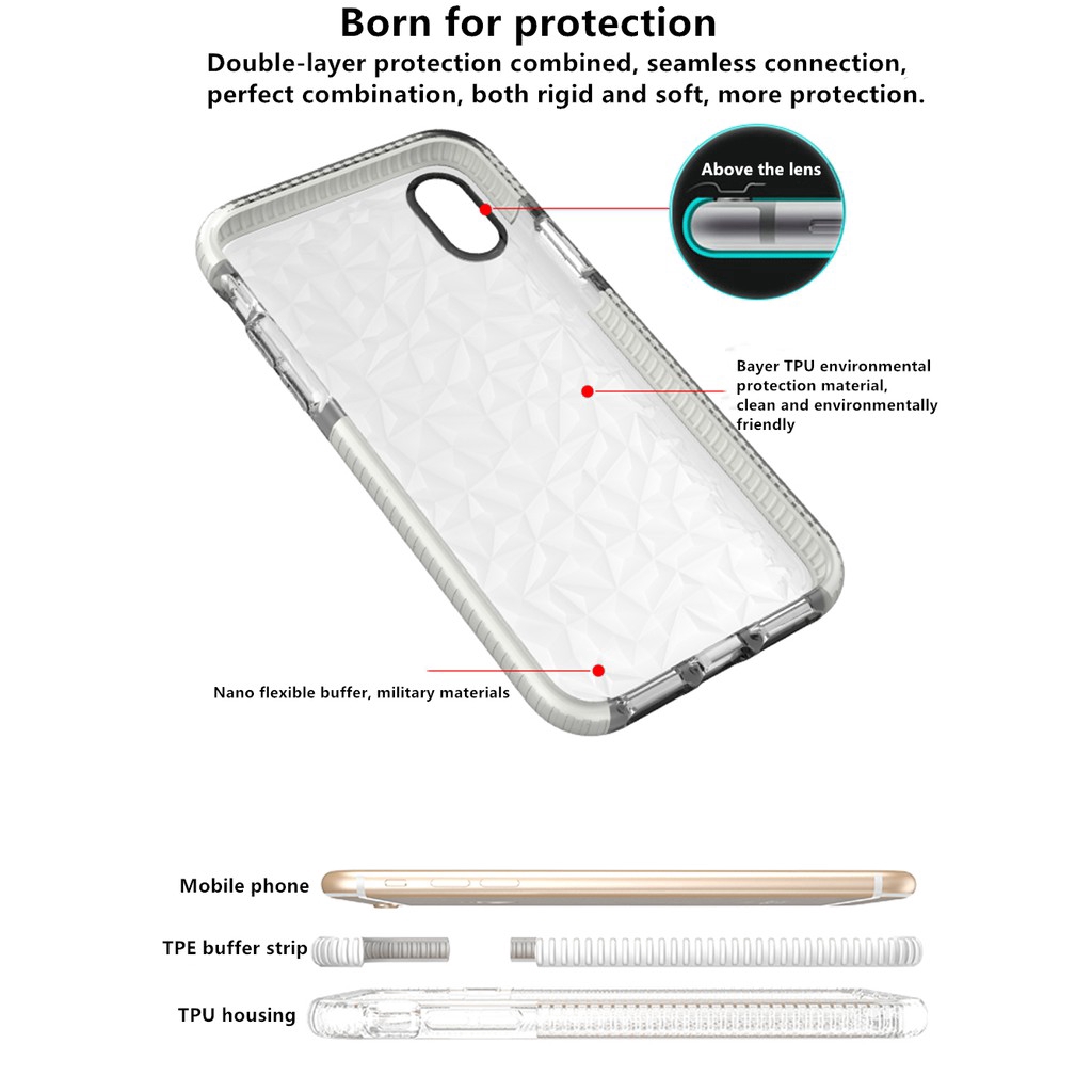 Ốp Điện Thoại Tpu Họa Tiết Kim Cương Cho Iphone 6/7/8 Plus Xr X Xs Max 11 Pro Max