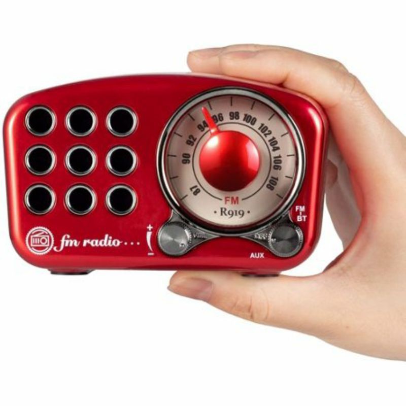 Đỏ Retro Loa Bluetooth Vintage Đài Phát Thanh-Greadio Đài FM Với Cổ Phong Cách Cổ Điển Mạnh Tăng Cường Bass Âm Lượng To
