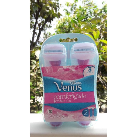 Bộ 2 dao cạo 3 lưỡi tiện lợi nữ Gillette Venus Women's Comfortglide 3 Blade Disposable Razor, White Tea