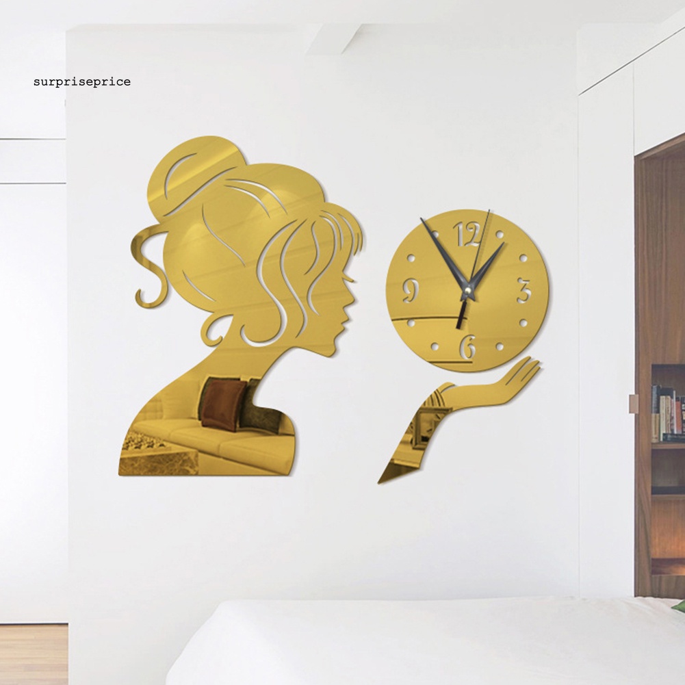 Sticker Đồng Hồ Dán Tường Bằng Acrylic Chống Thấm Nước Dùng Trang Trí Phòng Khách