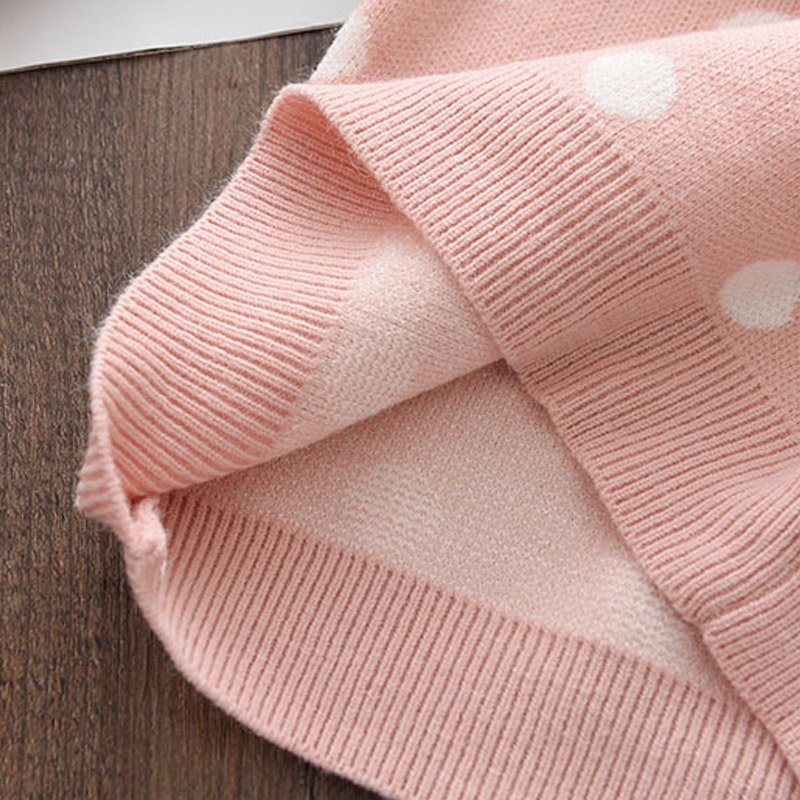 Set đồ giáng sinh BEAR LEADER 2 món gồm áo sweater tay dài in chấm bi và váy xếp ly cho bé gái