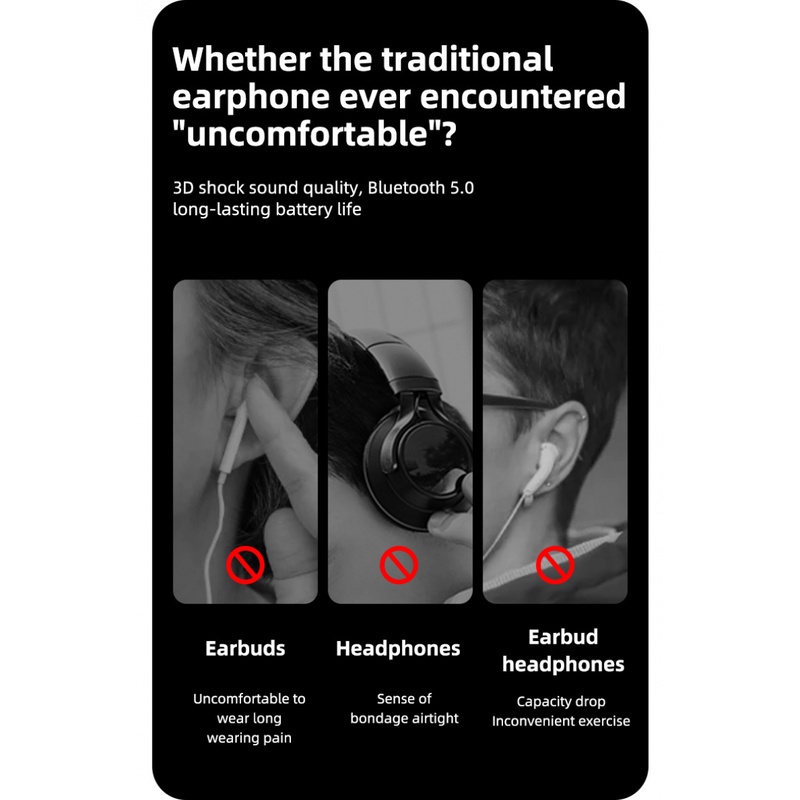 Tai Nghe Bluetooth Không Dây Đeo Vành Tai Có Micro Chống Thấm Nước