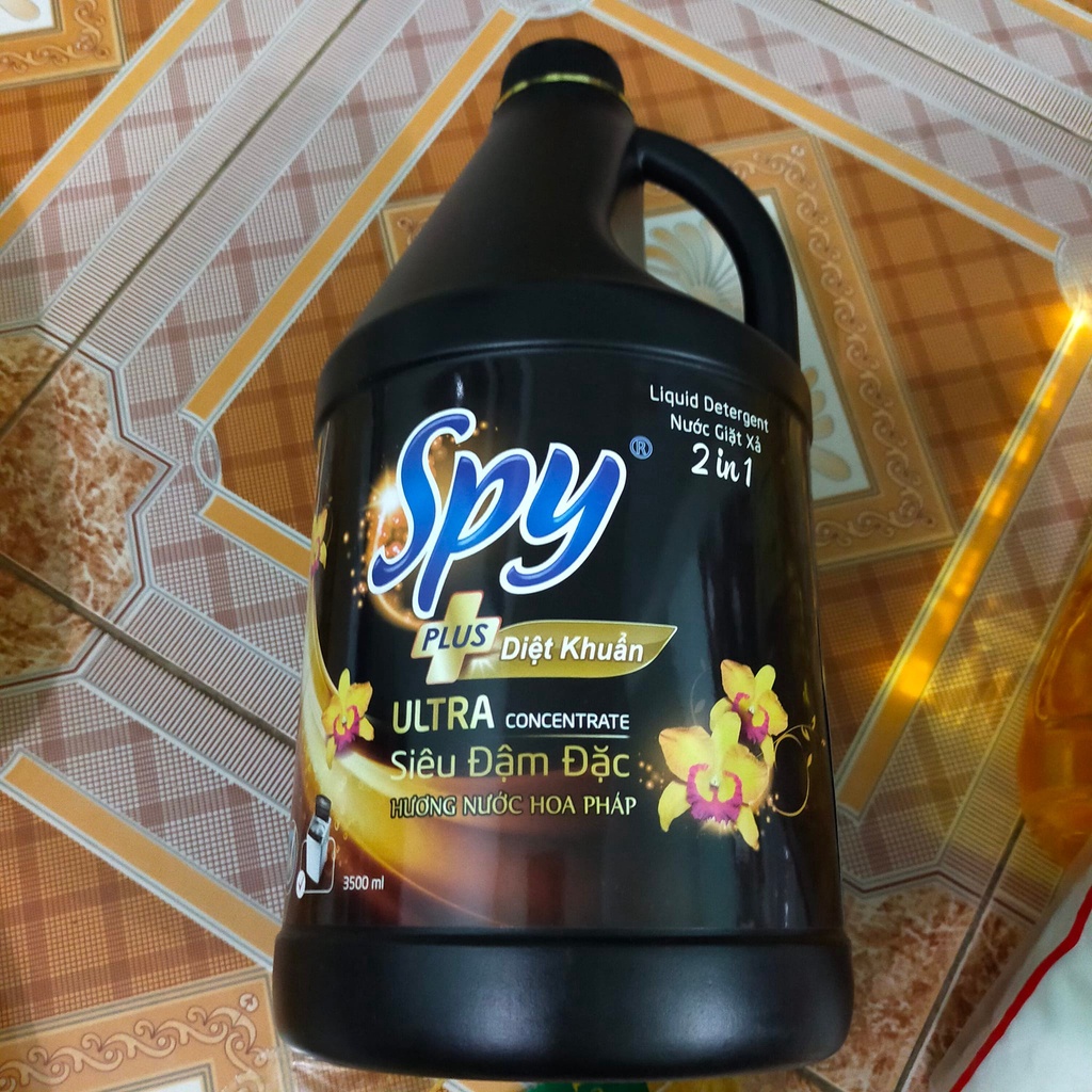 Nước giặt xả SPY PLUS 3.5L Giặt sạch gấp 5 lần, Diệt khuẩn 99.9%, Hương nước hoa Pháp, Phù hợp giặt tay và giặt máy