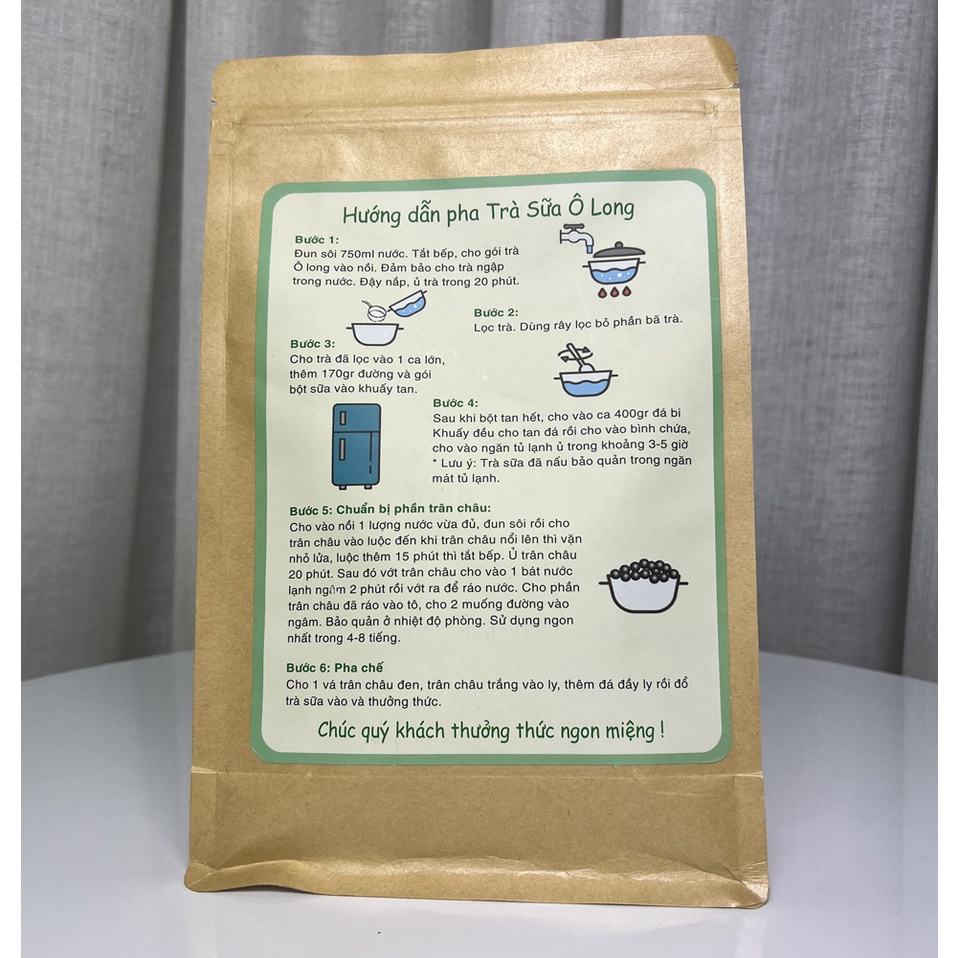 Set nguyên liệu pha Trà sữa Oolong 350g (10 - 15 ly) NTFood - Nhất Tín Food