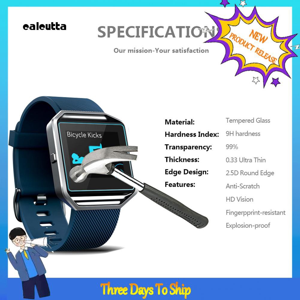 Set 3 kính cường lực bảo vệ màn hình đồng hồ Fitbit Versa/ Ionic/ Blaze