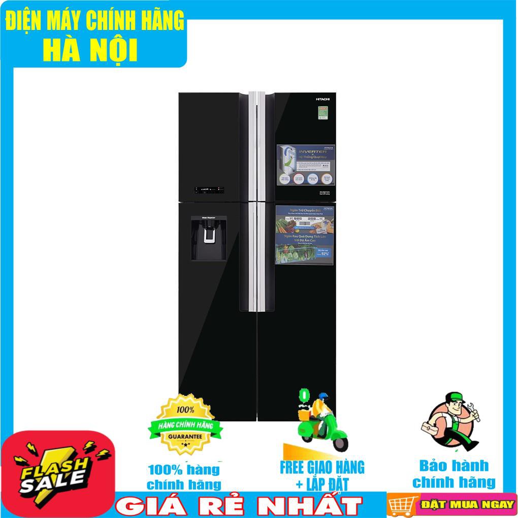 Tủ lạnh Hitachi 4 cánh màu đen đá tự động R-FW690PGV7X(GBK)