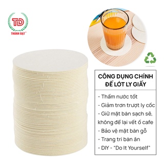 Set 100 Đế Lót Ly Giấy Trắng 9cm