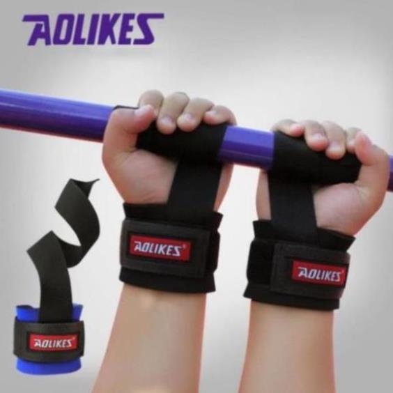 [GIÁ TỐT NHẤT] 1 chiếc Dây Kéo Lưng có điệm Kết Hợp Quấn Cổ Tay Aolikes phụ kiện Gym thể thao Aolikes 7638 TPBS