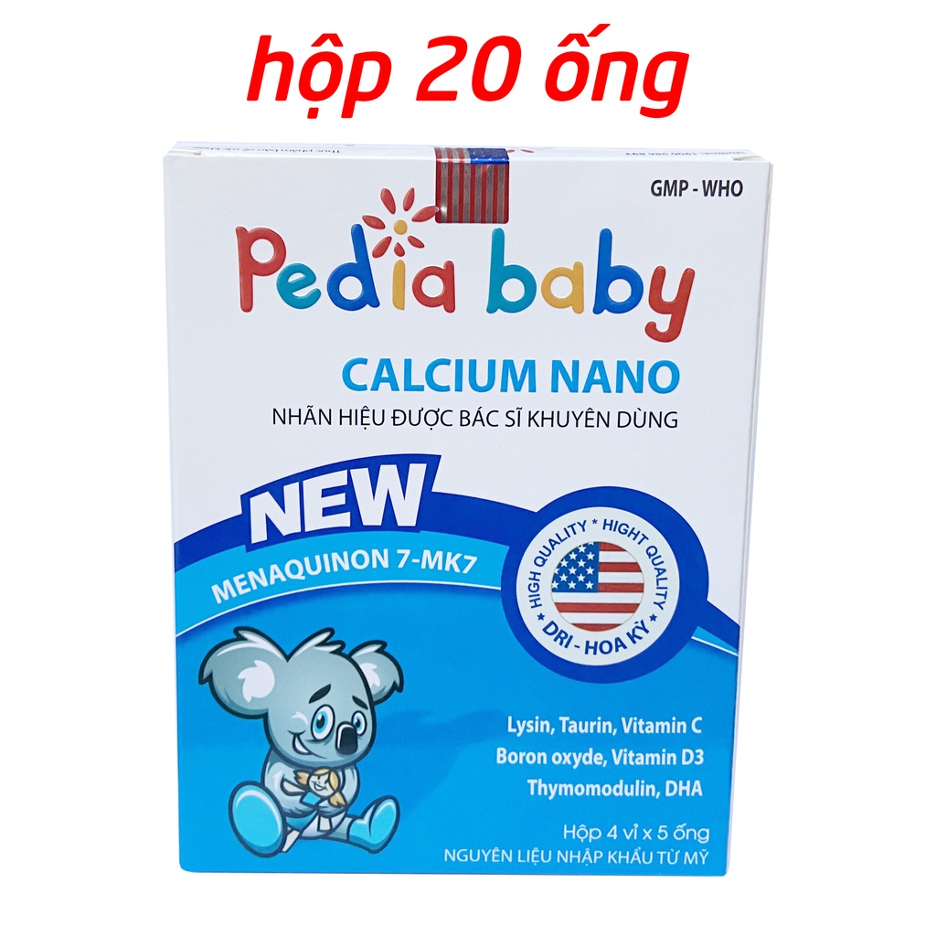 Siro canxi, vitamin D3 dạng ống giúp chắc khỏe xương răng, tăng chiều cao cho bé - 20 ống