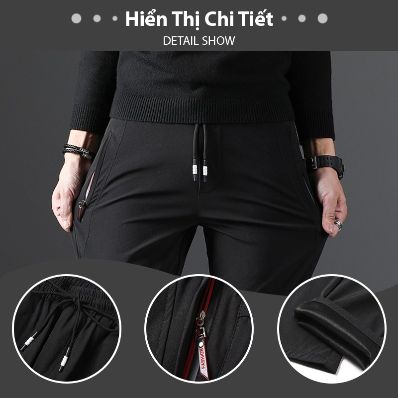 Quần thể thao nam TFUN mã TT78 dáng quần nam vải thun trơn phong cách Hàn Quốc co Giãn mềm mại