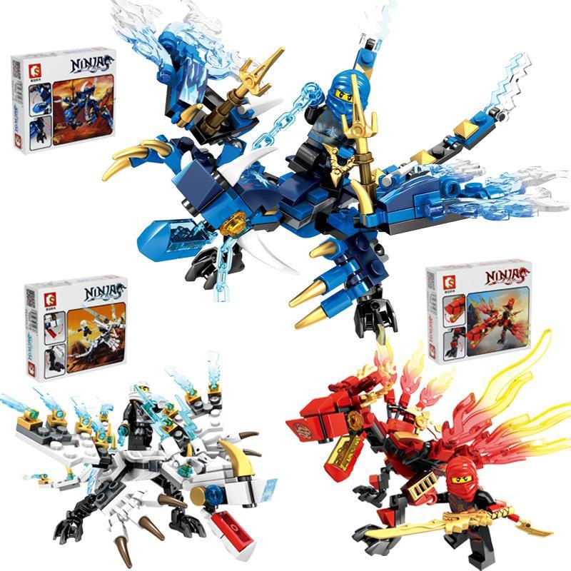 Đồ chơi lắp ráp xếp hình Robot khủng long chiến đấu cho bé tập luyện Phantom Ninja đồ chơi trí tuệ