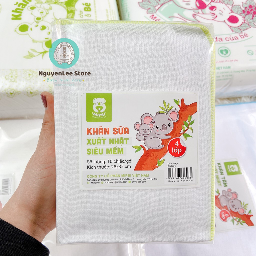 Khăn sữa Mipbi cho bé - hàng xuất Nhật