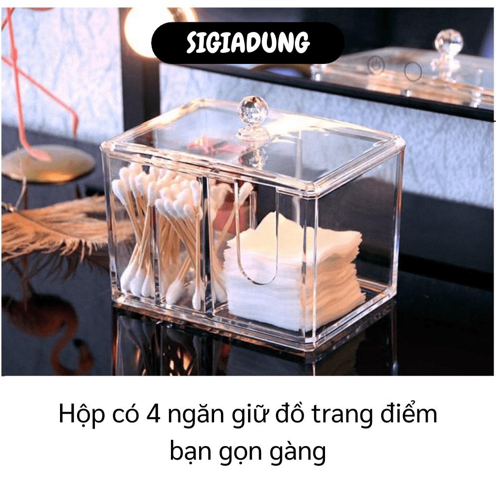 [SGD] Hộp Đựng Bông Tẩy Trang - Khay Kệ Đựng Son, Tăm Bông Trong Suốt, Không Bị Ố Màu 4925