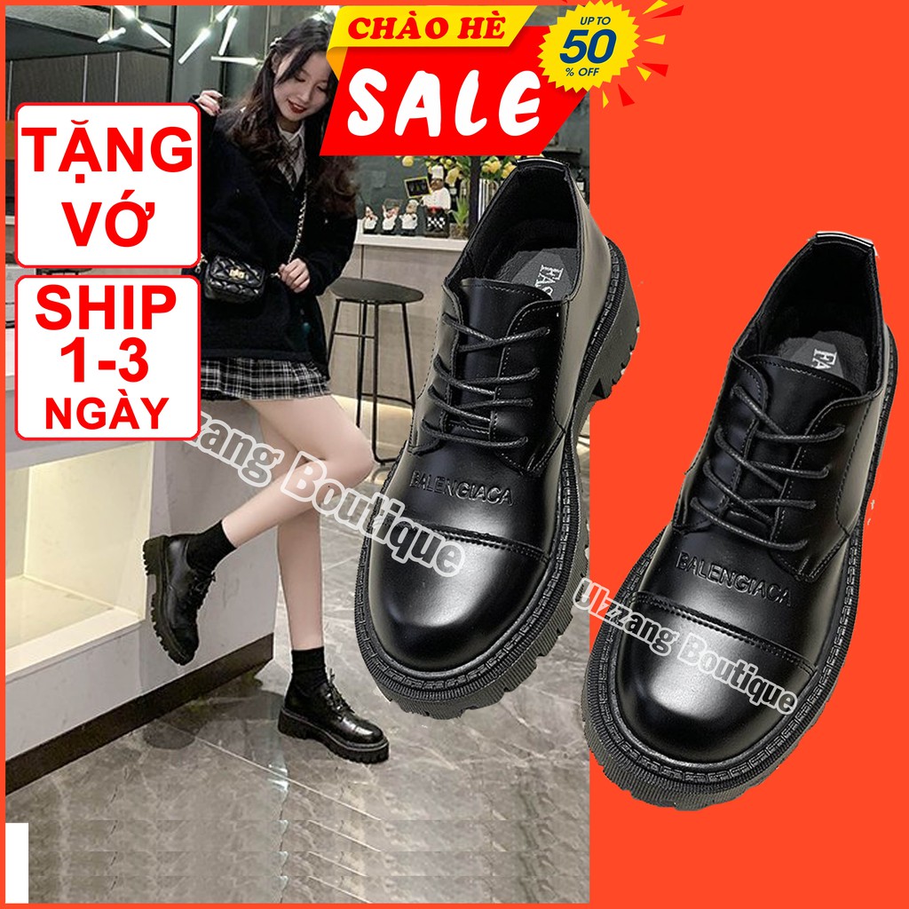 Giày Oxford nữ giày ulzzang đế cao mũi tròn mới