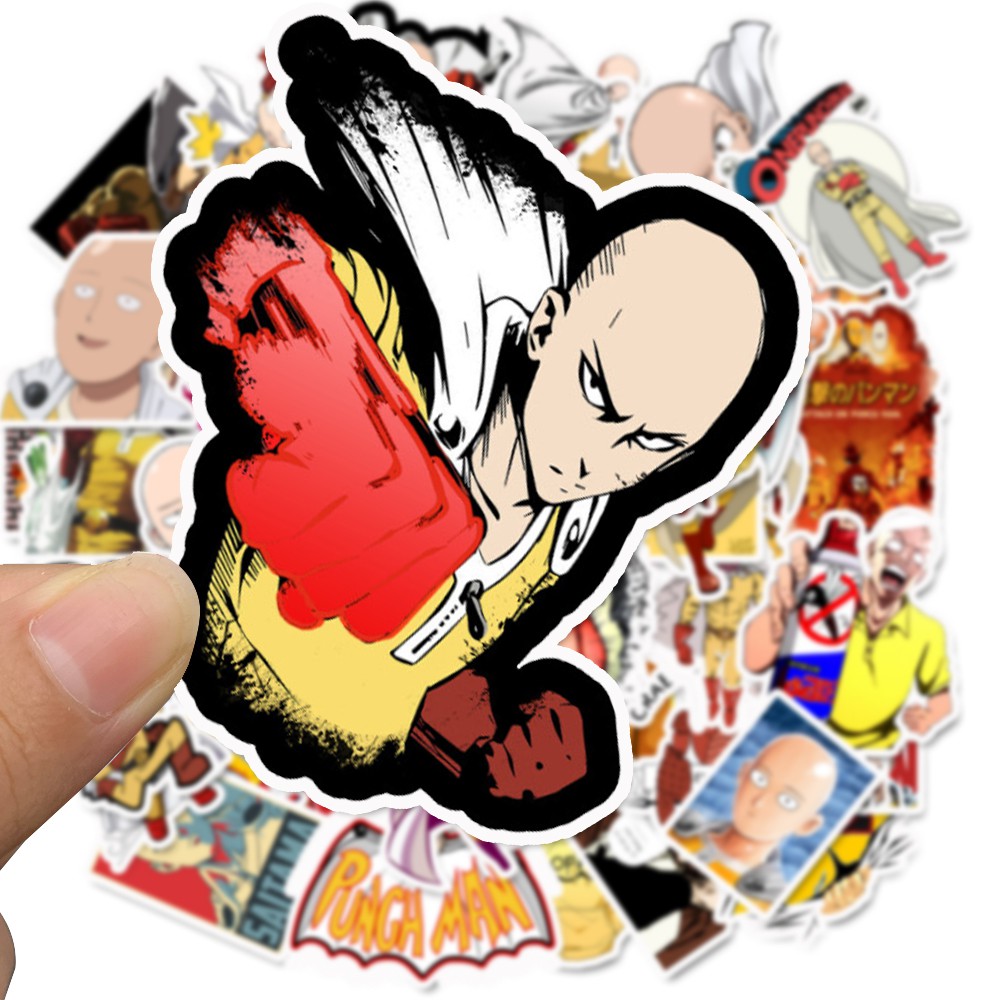 Set 49 Nhãn Dán Trang Trí Hình Nhân Vật Hoạt Hình One Punch-Man