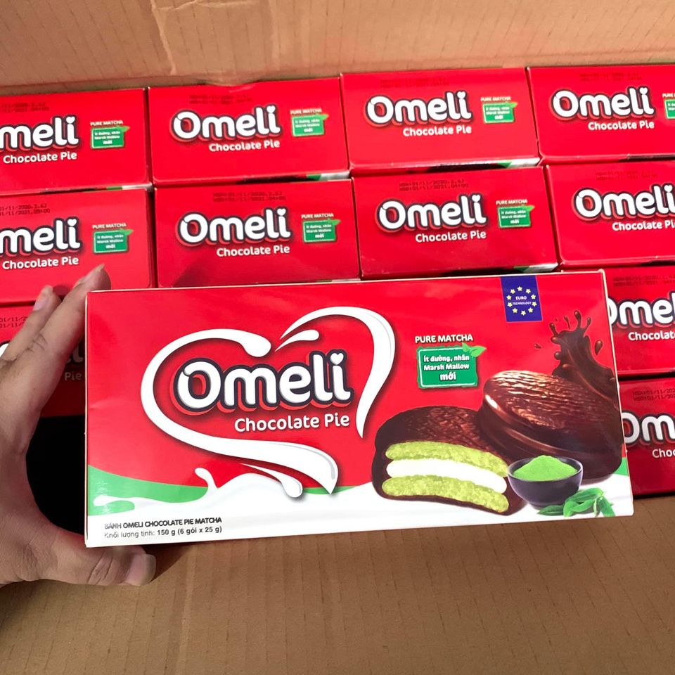 BÁNH OMELI CHOCO PIE RẮC DỪA VÀ MACHA Hộp 150G