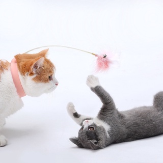 Đồ chơi lông vũ kèm chuông cho thú cưng - Vòng cổ đồ chơi cho chó mèo