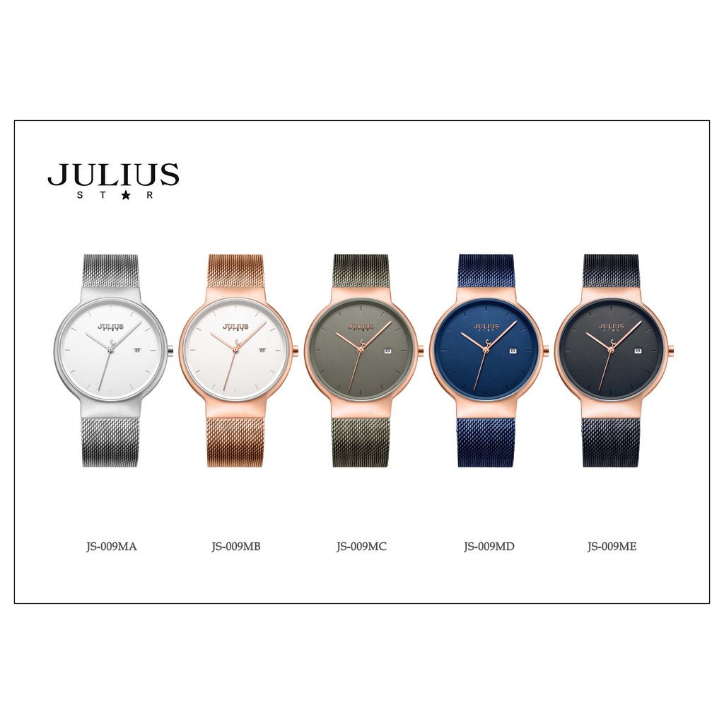 Đồng Hồ Nam JS-009 Julius Star Hàn Quốc Dây Thép