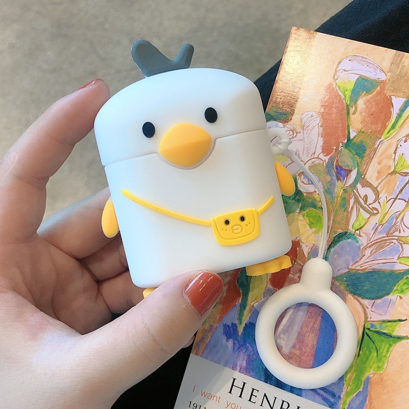 Vỏ Bọc Hộp Sạc Tai Nghe Bằng Silicon Mềm In Họa Tiết Hoạt Hình Cho QCY T7