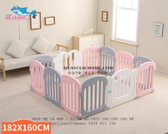 [Mã 267FMCGSALE giảm 8% đơn 500K] Quây cũi nhựa phối Hồng Ghi độc quyền, hàng đẹp loại I cao 65cm