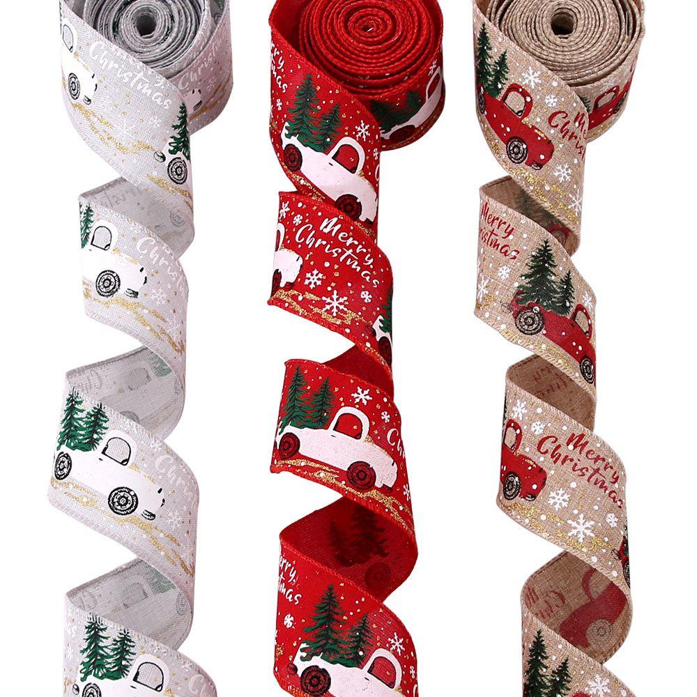 GOGOUP Bộ 2 Nơ Ruy Băng Trang Trí Hộp Quà Giáng Sinh