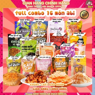 Full combo bánh tráng abi đủ loại vị 16 bịch tặng 7 khẩu trang