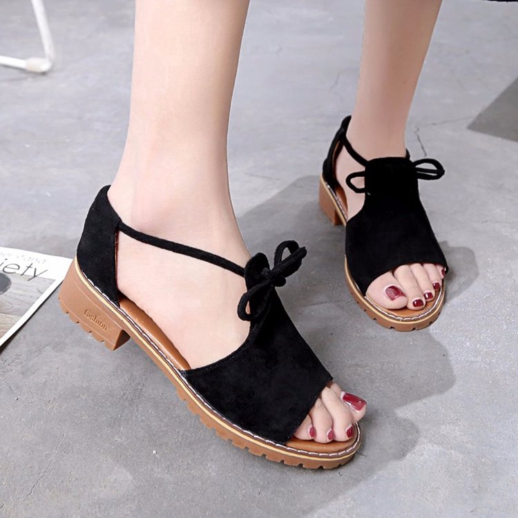 Giày sandal nữ đế bệt hở ngón phong cách Hàn Quốc