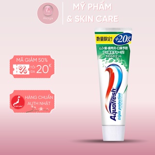 Kem đánh răng aquafresh ⚡ sale sốc ⚡ the mát sáng răng triple protection nhật bản - tuýp 140g cao cấp