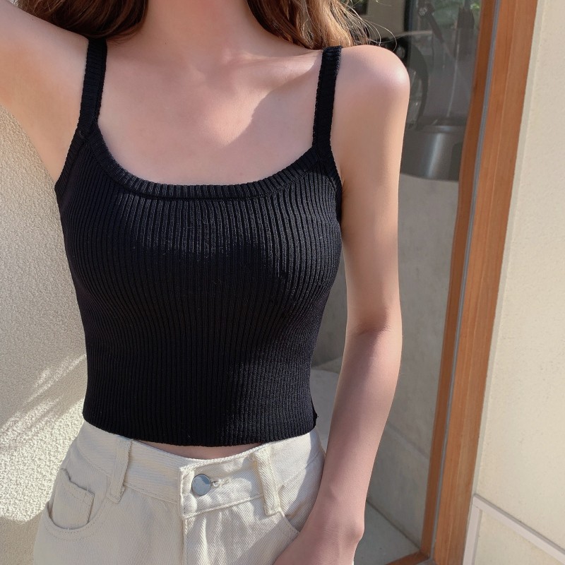 Áo Hai Dây Dệt Kim Kẻ Sọc Cầu Vồng Xinh Xắn Dành Cho Nữ | BigBuy360 - bigbuy360.vn