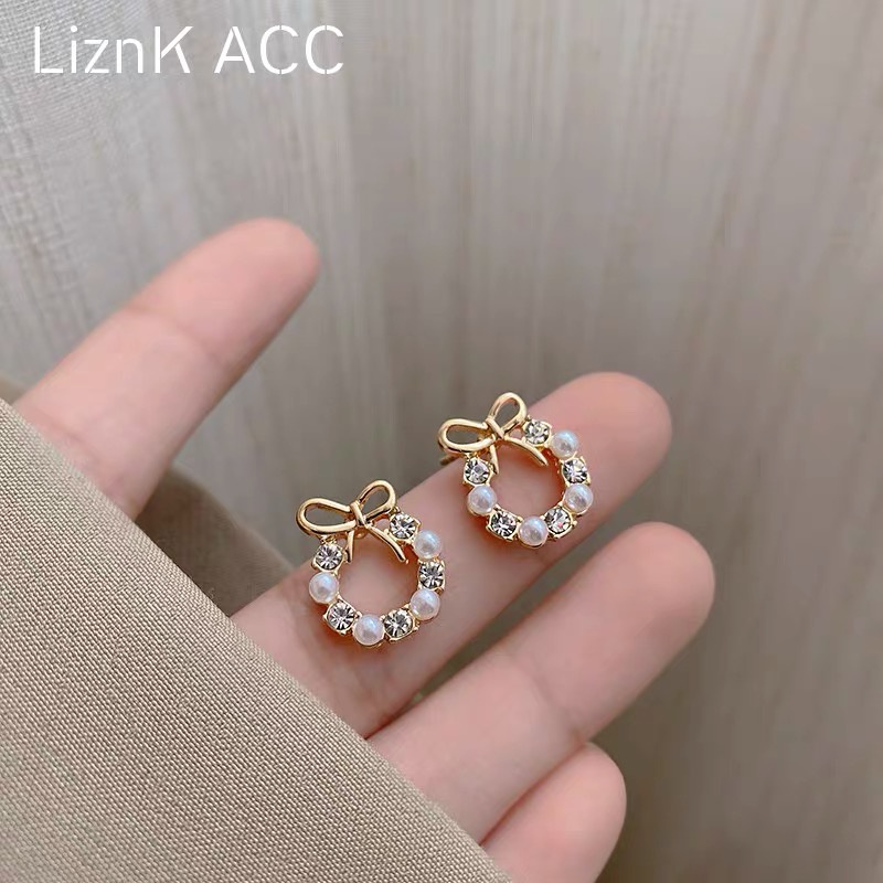 Bông tai nơ phong cách Hàn Quốc