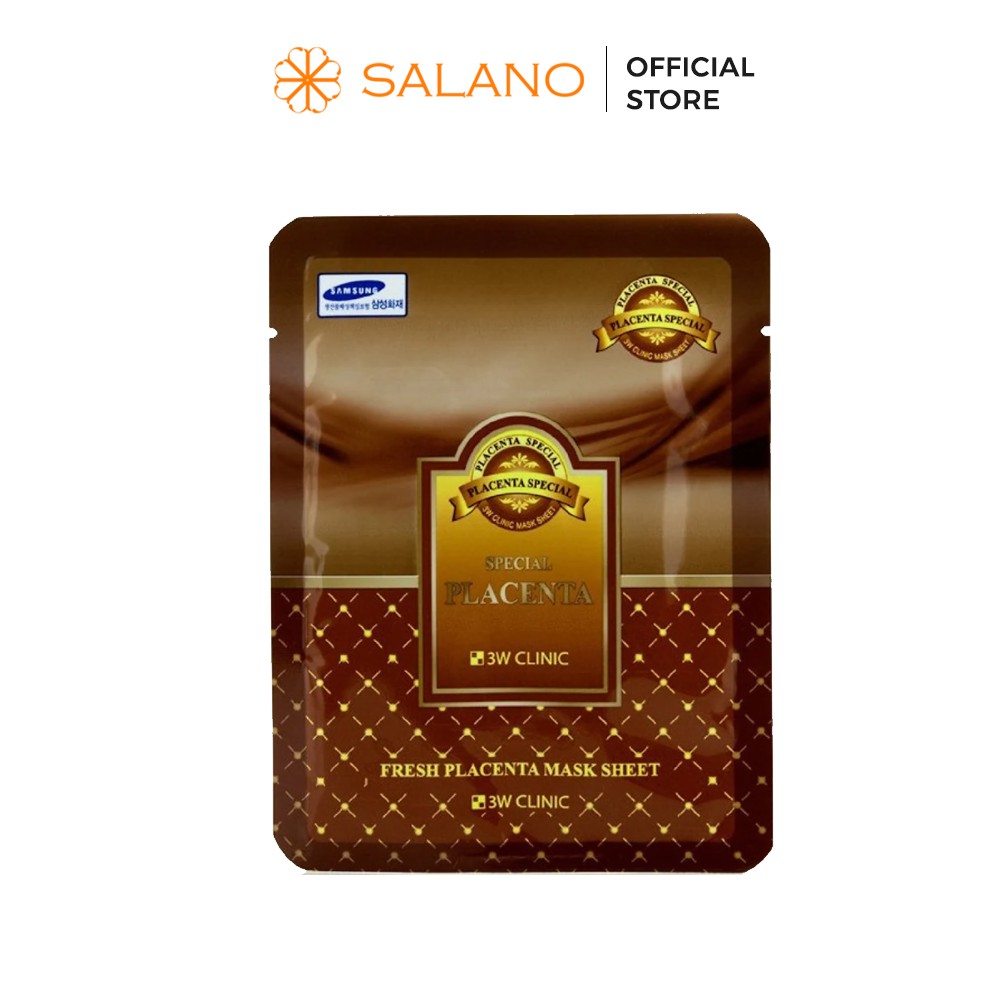 Mặt nạ nhau thai cừu chống lão hóa Hàn Quốc dưỡng da giảm mụn mờ thâm 3W CLINIC SALANO MNSLN08