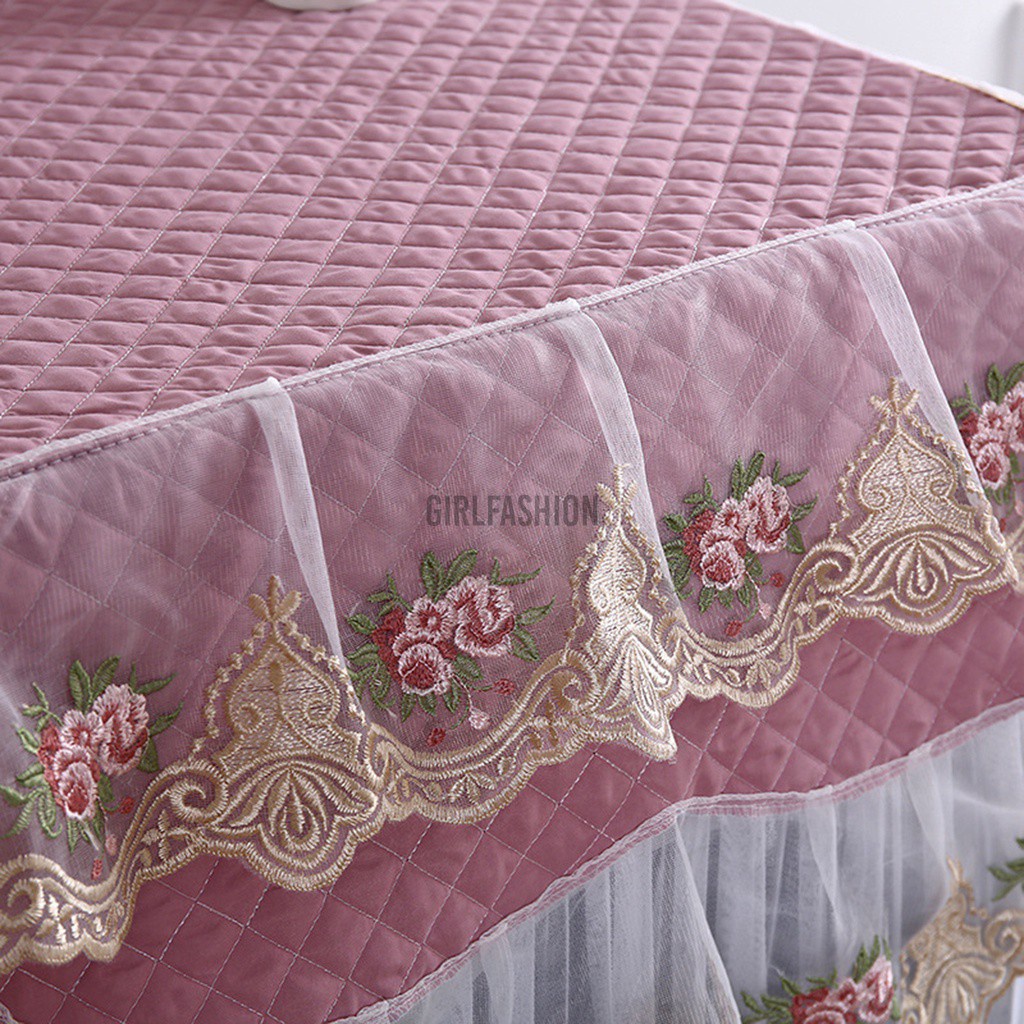 Red/ Purple/ Gray/ Beige Lace Dustproof Protector Floral Washing Machine Cover 60*60*85cm Home Decor