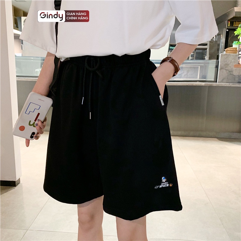 Quần đùi nữ lưng cao short unisex nỉ thể thao basic nam nữ phong cách thời trang thu đông local brand GINDY Q022