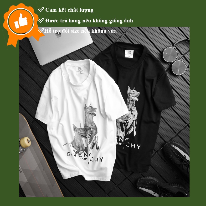 [Ảnh thật] [VNXK] Áo thun tay lỡ nam nữ Cotton oversize form rộng mẫu chó săn