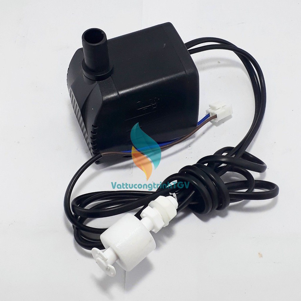Bơm chìm mini DYH-16  220v/16w liền phao cảm biến chống cạn dùng cho quạt hơi nước