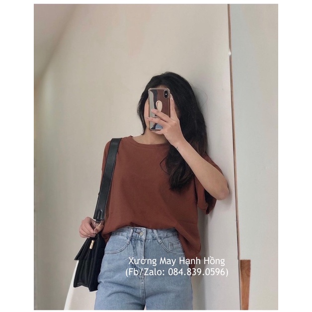 Áo phông trơn chất dày mặc đôi couple nam nữ, áo phônh nam/nữ oversize