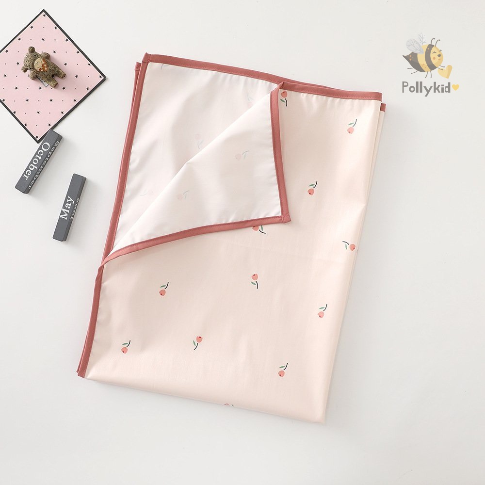 Thảm chống thấm thay tã bỉm cho bé hoạ tiết gấu nâu, hoa, sóc hồng, sư tử xanh 90x70cm Pollykid-SP104