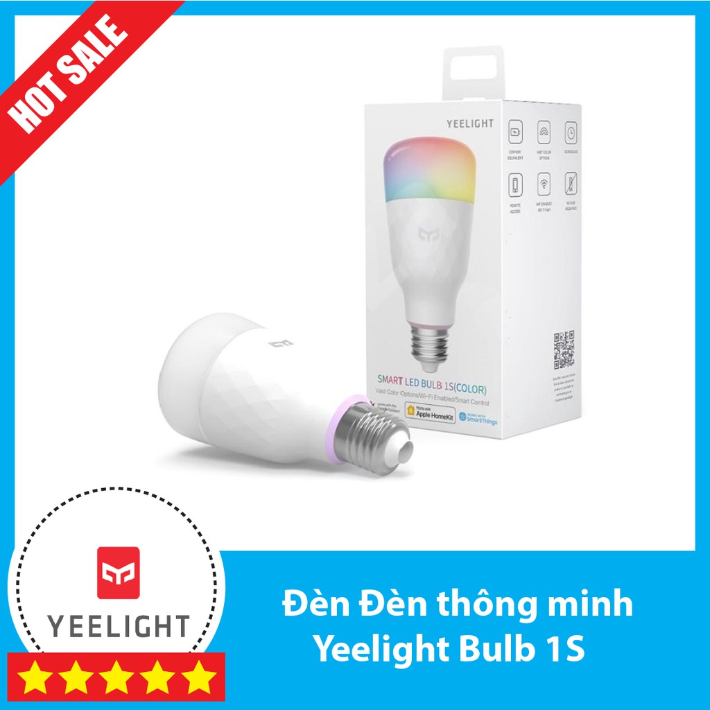 [Hỏa Tốc HN] Đèn thông minh Yeelight Bulb 1S, W3, 16 triệu màu điều khiển qua App, hỗ trợ Google, Alexa