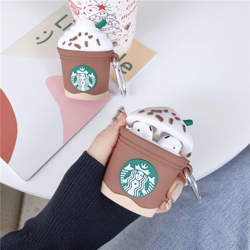 [Kem Starbucks] Ốp tai nghe bluetooth case airpod 2/Pro_Vỏ đựng tai nghe Airpods bằng silicon